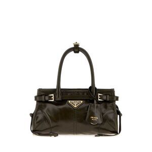 Prada Women Olive Green Leather Mini Prada Bonnie Handbag